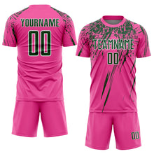 Charger l'image dans la galerie, Custom Pink Green-White Splash Sports Sublimation Soccer Uniform Jersey