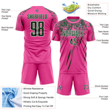 Charger l'image dans la galerie, Custom Pink Green-White Splash Sports Sublimation Soccer Uniform Jersey