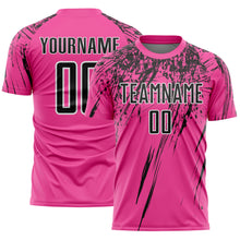 Load image into Gallery viewer, Custom Pink Black-White Splash Sports Sublimation Soccer Uniform Jersey