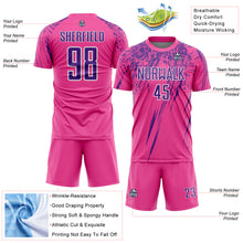 Load image into Gallery viewer, Custom Pink Purple-White Splash Sports Sublimation Soccer Uniform Jersey