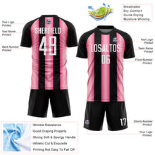 Загрузить изображение в средство просмотра галереи, Custom Black White-Pink Stripes Sports Sublimation Soccer Uniform Jersey