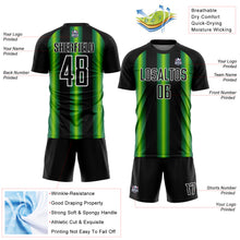 Charger l'image dans la galerie, Custom Black Green-White Stripes Sports Sublimation Soccer Uniform Jersey