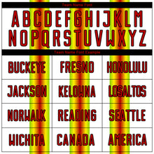 Load image into Gallery viewer, Custom White Red Green Yellow-Black Stripes Sports Sublimation Soccer Uniform Jersey