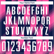 Загрузить изображение в средство просмотра галереи, Custom Navy White-Pink Stripes Sports Sublimation Soccer Uniform Jersey