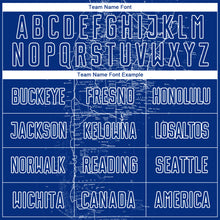 Загрузить изображение в средство просмотра галереи, Custom Royal White Map Outline Sports Sublimation Soccer Uniform Jersey