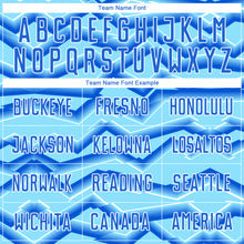 Laden Sie das Bild in den Galerie-Viewer, Custom Lakes Blue Powder Blue-White Lines Sports Sublimation Soccer Uniform Jersey