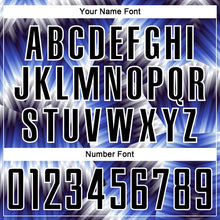 Загрузить изображение в средство просмотра галереи, Custom Black Royal-White Lines Sports Sublimation Soccer Uniform Jersey