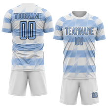 Загрузить изображение в средство просмотра галереи, Custom White Light Blue-Black Argentina Stripes Sports Sublimation Soccer Uniform Jersey