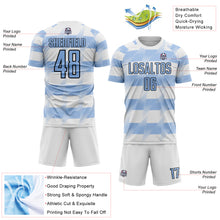 Загрузить изображение в средство просмотра галереи, Custom White Light Blue-Black Argentina Stripes Sports Sublimation Soccer Uniform Jersey