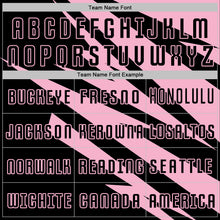 Charger l'image dans la galerie, Custom Light Pink Black Abstract Line Sports Sublimation Soccer Uniform Jersey