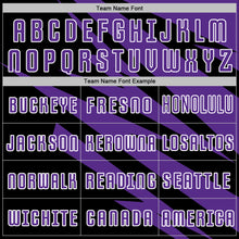 Laden Sie das Bild in den Galerie-Viewer, Custom Purple Black-White Abstract Line Sports Sublimation Soccer Uniform Jersey