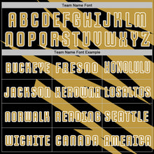 Charger l'image dans la galerie, Custom Old Gold Black-White Abstract Line Sports Sublimation Soccer Uniform Jersey