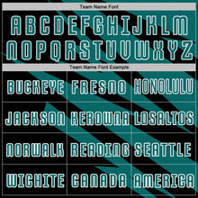 Laden Sie das Bild in den Galerie-Viewer, Custom Teal Black-White Abstract Line Sports Sublimation Soccer Uniform Jersey