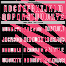 Load image into Gallery viewer, Custom Neon Pink Black-White Abstract Line Sports Sublimation Soccer Uniform Jersey