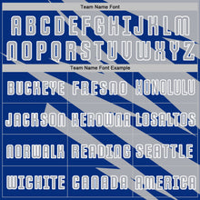 Laden Sie das Bild in den Galerie-Viewer, Custom Gray Royal-White Abstract Line Sports Sublimation Soccer Uniform Jersey