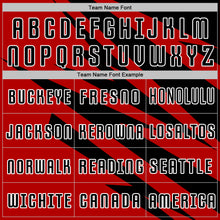 Laden Sie das Bild in den Galerie-Viewer, Custom Black Red-White Abstract Line Sports Sublimation Soccer Uniform Jersey