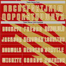 Загрузить изображение в средство просмотра галереи, Custom Old Gold Red-White Abstract Line Sports Sublimation Soccer Uniform Jersey