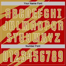 Загрузить изображение в средство просмотра галереи, Custom Old Gold Red-White Abstract Line Sports Sublimation Soccer Uniform Jersey