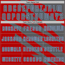 Load image into Gallery viewer, Custom Steel Gray Red-Light Blue Abstract Line Sports Sublimation Soccer Uniform Jersey