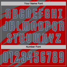 Load image into Gallery viewer, Custom Steel Gray Red-Light Blue Abstract Line Sports Sublimation Soccer Uniform Jersey