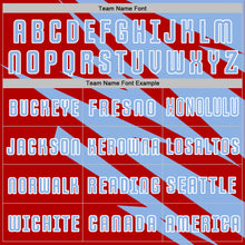 Загрузить изображение в средство просмотра галереи, Custom Light Blue Red-White Abstract Line Sports Sublimation Soccer Uniform Jersey