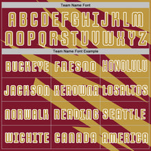 Laden Sie das Bild in den Galerie-Viewer, Custom Old Gold Crimson-White Abstract Line Sports Sublimation Soccer Uniform Jersey