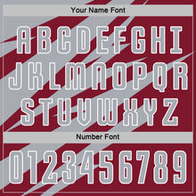 Загрузить изображение в средство просмотра галереи, Custom Gray Crimson-White Abstract Line Sports Sublimation Soccer Uniform Jersey