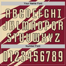 Laden Sie das Bild in den Galerie-Viewer, Custom Cream Crimson-Black Abstract Line Sports Sublimation Soccer Uniform Jersey