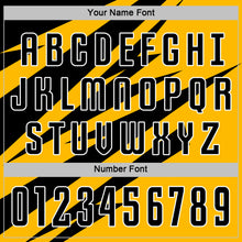 Load image into Gallery viewer, Custom Black Gold-White Abstract Line Sports Sublimation Soccer Uniform Jersey