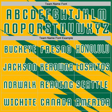 Load image into Gallery viewer, Custom Kelly Green Gold-White Abstract Line Sports Sublimation Soccer Uniform Jersey