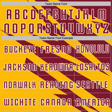 Load image into Gallery viewer, Custom Crimson Gold-White Abstract Line Sports Sublimation Soccer Uniform Jersey