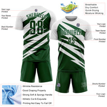 Load image into Gallery viewer, Custom White Green Abstract Line Sports Sublimation Soccer Uniform Jersey
