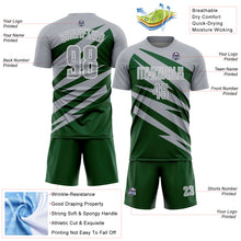 Load image into Gallery viewer, Custom Gray Green-White Abstract Line Sports Sublimation Soccer Uniform Jersey