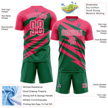 Load image into Gallery viewer, Custom Neon Pink Kelly Green-White Abstract Line Sports Sublimation Soccer Uniform Jersey