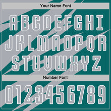 Load image into Gallery viewer, Custom Gray Teal-White Abstract Line Sports Sublimation Soccer Uniform Jersey