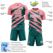 Load image into Gallery viewer, Custom Medium Pink Teal-White Abstract Line Sports Sublimation Soccer Uniform Jersey