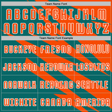 Load image into Gallery viewer, Custom Orange Teal-White Abstract Line Sports Sublimation Soccer Uniform Jersey
