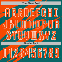 Load image into Gallery viewer, Custom Orange Teal-White Abstract Line Sports Sublimation Soccer Uniform Jersey