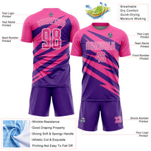 Load image into Gallery viewer, Custom Pink Purple-White Abstract Line Sports Sublimation Soccer Uniform Jersey