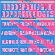 Charger l'image dans la galerie, Custom Pink Powder Blue-White Abstract Line Sports Sublimation Soccer Uniform Jersey