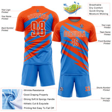 Charger l'image dans la galerie, Custom Orange Powder Blue-White Abstract Line Sports Sublimation Soccer Uniform Jersey