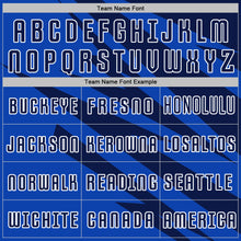 Charger l'image dans la galerie, Custom Navy Thunder Blue-White Abstract Line Sports Sublimation Soccer Uniform Jersey