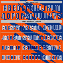 Загрузить изображение в средство просмотра галереи, Custom Royal Orange-White Abstract Line Sports Sublimation Soccer Uniform Jersey