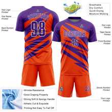 Загрузить изображение в средство просмотра галереи, Custom Purple Orange-White Abstract Line Sports Sublimation Soccer Uniform Jersey