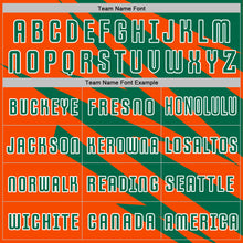 Загрузить изображение в средство просмотра галереи, Custom Kelly Green Orange-White Abstract Line Sports Sublimation Soccer Uniform Jersey