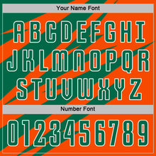 Загрузить изображение в средство просмотра галереи, Custom Kelly Green Orange-White Abstract Line Sports Sublimation Soccer Uniform Jersey