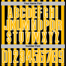 Charger l'image dans la galerie, Custom Black Gold-White Stripe Sports Sublimation Soccer Uniform Jersey