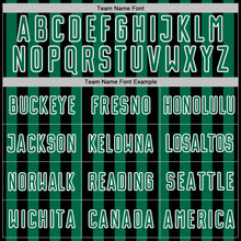 Laden Sie das Bild in den Galerie-Viewer, Custom Black Kelly Green-White Stripe Sports Sublimation Soccer Uniform Jersey