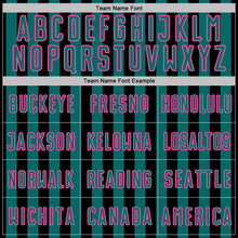 Charger l'image dans la galerie, Custom Black Teal-Pink Stripe Sports Sublimation Soccer Uniform Jersey