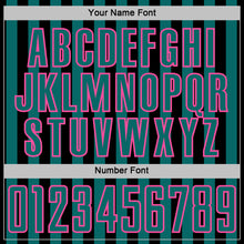 Charger l'image dans la galerie, Custom Black Teal-Pink Stripe Sports Sublimation Soccer Uniform Jersey